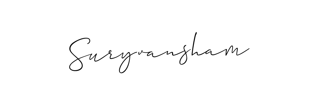 Use a signature maker to create a handwritten signature online. With this signature software, you can design (Allison_Script) your own signature for name Suryvansham. Suryvansham signature style 2 images and pictures png