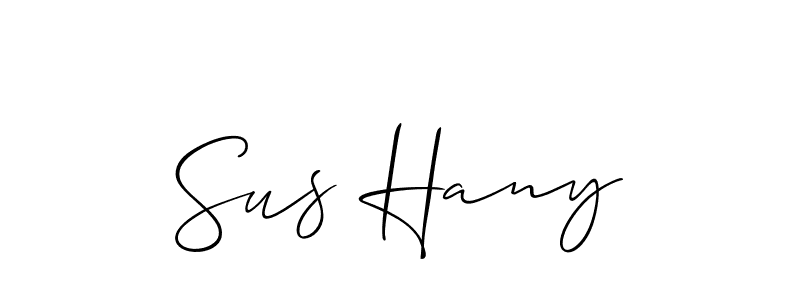 Create a beautiful signature design for name Sus Hany. With this signature (Allison_Script) fonts, you can make a handwritten signature for free. Sus Hany signature style 2 images and pictures png