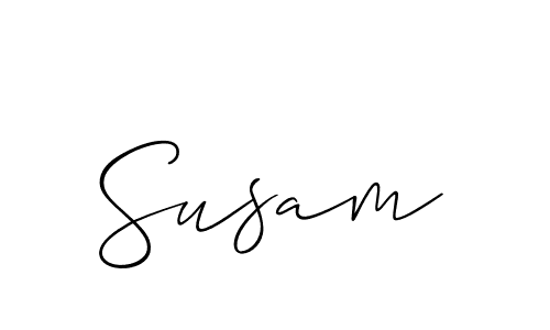 Design your own signature with our free online signature maker. With this signature software, you can create a handwritten (Allison_Script) signature for name Susam. Susam signature style 2 images and pictures png