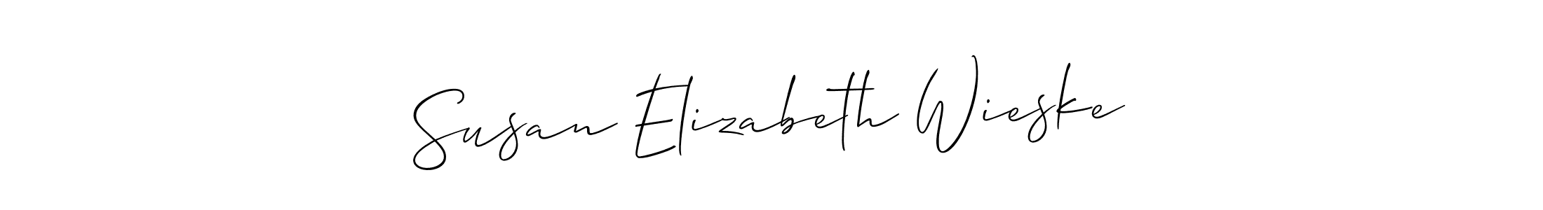 The best way (Allison_Script) to make a short signature is to pick only two or three words in your name. The name Susan Elizabeth Wieske include a total of six letters. For converting this name. Susan Elizabeth Wieske signature style 2 images and pictures png