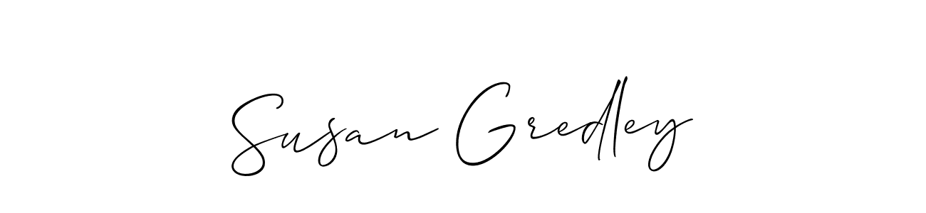 Check out images of Autograph of Susan Gredley name. Actor Susan Gredley Signature Style. Allison_Script is a professional sign style online. Susan Gredley signature style 2 images and pictures png