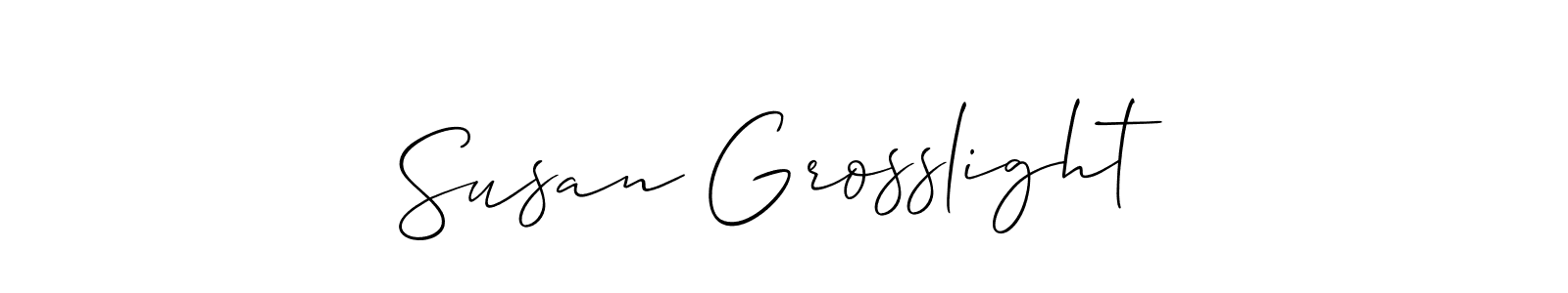 It looks lik you need a new signature style for name Susan Grosslight. Design unique handwritten (Allison_Script) signature with our free signature maker in just a few clicks. Susan Grosslight signature style 2 images and pictures png