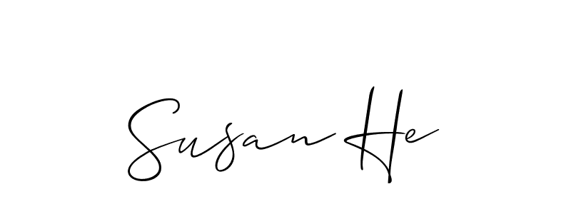 It looks lik you need a new signature style for name Susan He. Design unique handwritten (Allison_Script) signature with our free signature maker in just a few clicks. Susan He signature style 2 images and pictures png