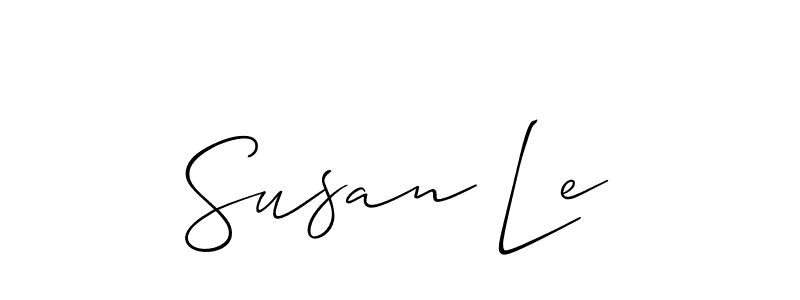 It looks lik you need a new signature style for name Susan Le. Design unique handwritten (Allison_Script) signature with our free signature maker in just a few clicks. Susan Le signature style 2 images and pictures png