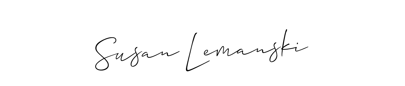 You should practise on your own different ways (Allison_Script) to write your name (Susan Lemanski) in signature. don't let someone else do it for you. Susan Lemanski signature style 2 images and pictures png