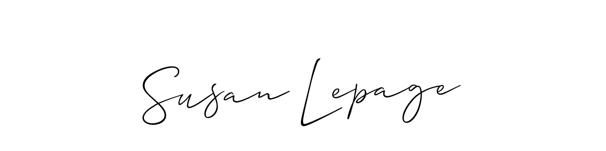 Create a beautiful signature design for name Susan Lepage. With this signature (Allison_Script) fonts, you can make a handwritten signature for free. Susan Lepage signature style 2 images and pictures png