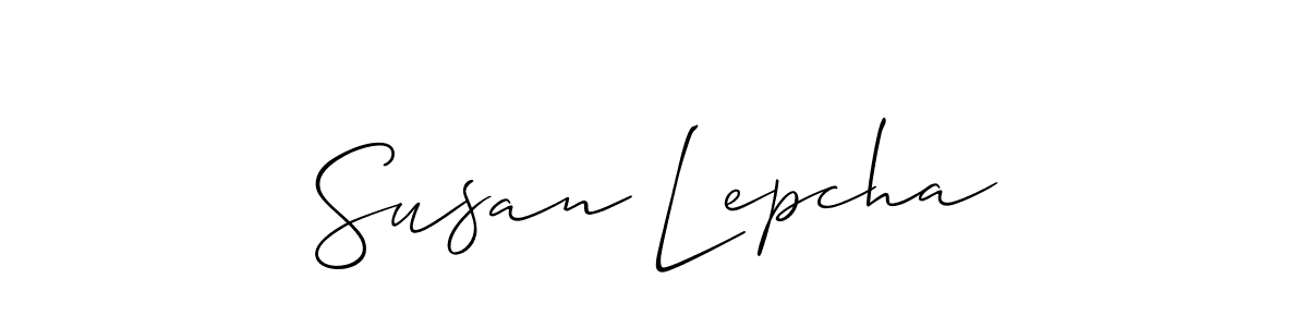 How to Draw Susan Lepcha signature style? Allison_Script is a latest design signature styles for name Susan Lepcha. Susan Lepcha signature style 2 images and pictures png