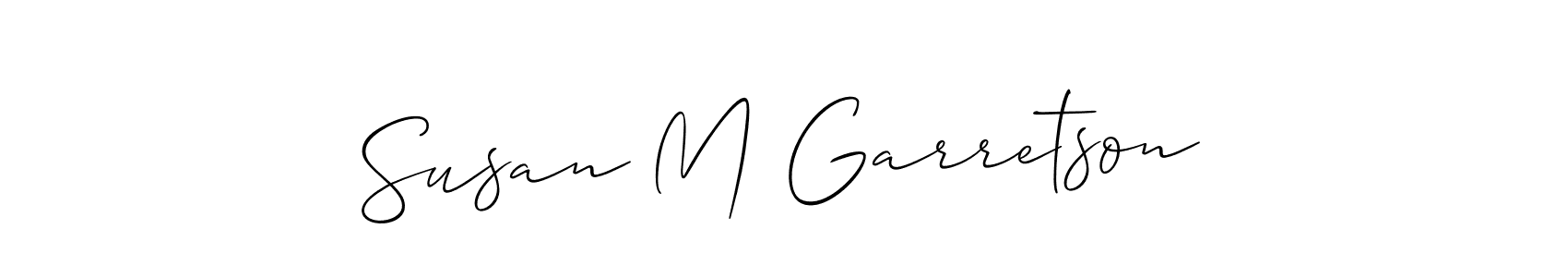 Use a signature maker to create a handwritten signature online. With this signature software, you can design (Allison_Script) your own signature for name Susan M Garretson. Susan M Garretson signature style 2 images and pictures png