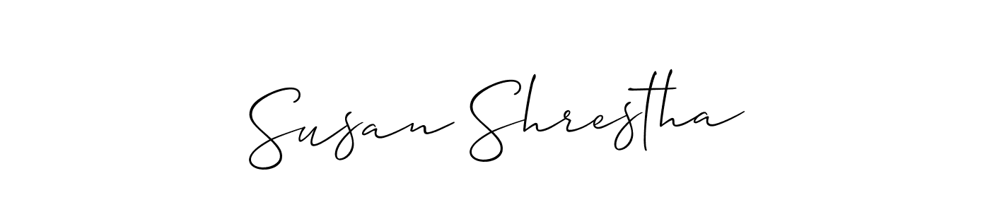 How to make Susan Shrestha signature? Allison_Script is a professional autograph style. Create handwritten signature for Susan Shrestha name. Susan Shrestha signature style 2 images and pictures png