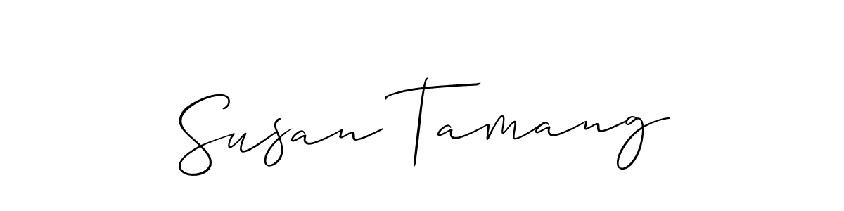 Susan Tamang stylish signature style. Best Handwritten Sign (Allison_Script) for my name. Handwritten Signature Collection Ideas for my name Susan Tamang. Susan Tamang signature style 2 images and pictures png