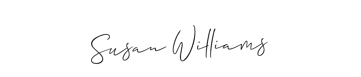 Susan Williams stylish signature style. Best Handwritten Sign (Allison_Script) for my name. Handwritten Signature Collection Ideas for my name Susan Williams. Susan Williams signature style 2 images and pictures png