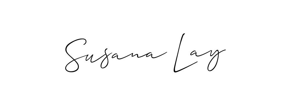 The best way (Allison_Script) to make a short signature is to pick only two or three words in your name. The name Susana Lay include a total of six letters. For converting this name. Susana Lay signature style 2 images and pictures png