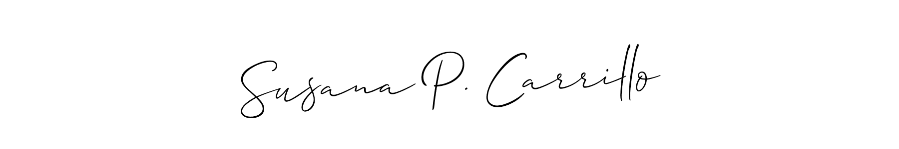 Design your own signature with our free online signature maker. With this signature software, you can create a handwritten (Allison_Script) signature for name Susana P. Carrillo. Susana P. Carrillo signature style 2 images and pictures png