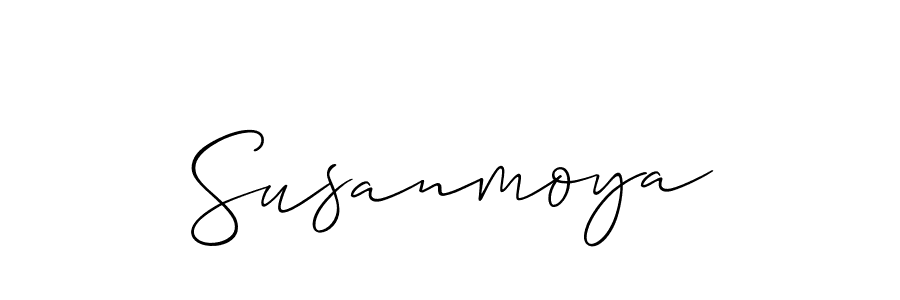 How to make Susanmoya name signature. Use Allison_Script style for creating short signs online. This is the latest handwritten sign. Susanmoya signature style 2 images and pictures png