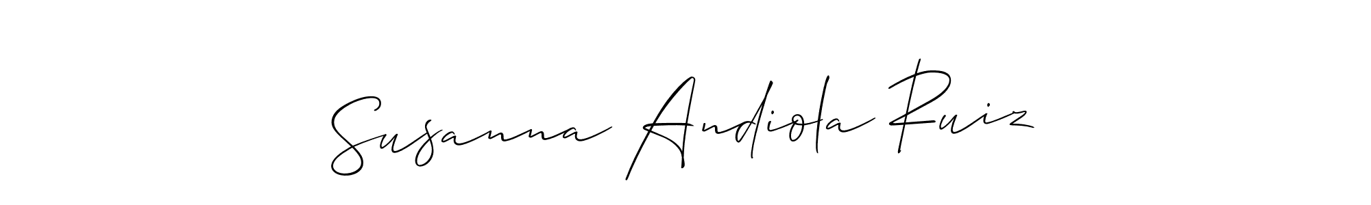 Design your own signature with our free online signature maker. With this signature software, you can create a handwritten (Allison_Script) signature for name Susanna Andiola Ruiz. Susanna Andiola Ruiz signature style 2 images and pictures png
