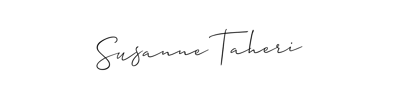 Design your own signature with our free online signature maker. With this signature software, you can create a handwritten (Allison_Script) signature for name Susanne Taheri. Susanne Taheri signature style 2 images and pictures png