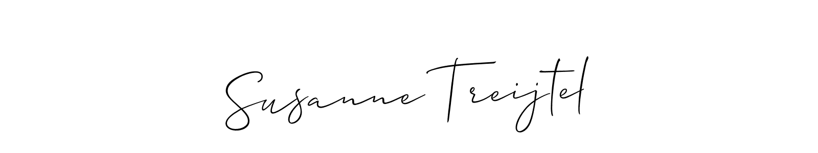 Make a short Susanne Treijtel signature style. Manage your documents anywhere anytime using Allison_Script. Create and add eSignatures, submit forms, share and send files easily. Susanne Treijtel signature style 2 images and pictures png