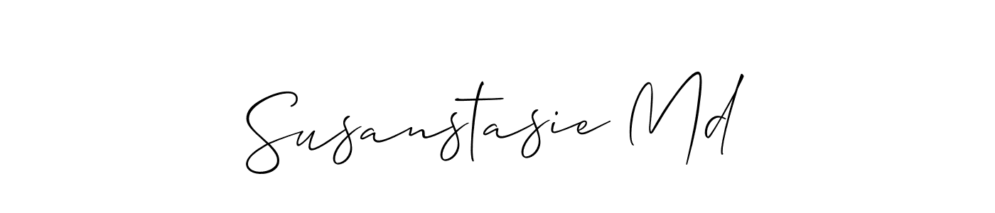 Also You can easily find your signature by using the search form. We will create Susanstasie Md name handwritten signature images for you free of cost using Allison_Script sign style. Susanstasie Md signature style 2 images and pictures png