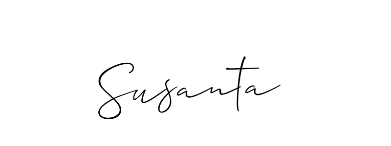 Use a signature maker to create a handwritten signature online. With this signature software, you can design (Allison_Script) your own signature for name Susanta . Susanta  signature style 2 images and pictures png