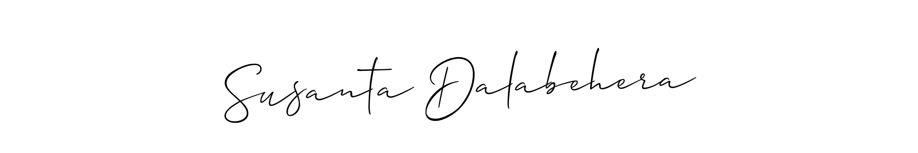 The best way (Allison_Script) to make a short signature is to pick only two or three words in your name. The name Susanta Dalabehera include a total of six letters. For converting this name. Susanta Dalabehera signature style 2 images and pictures png