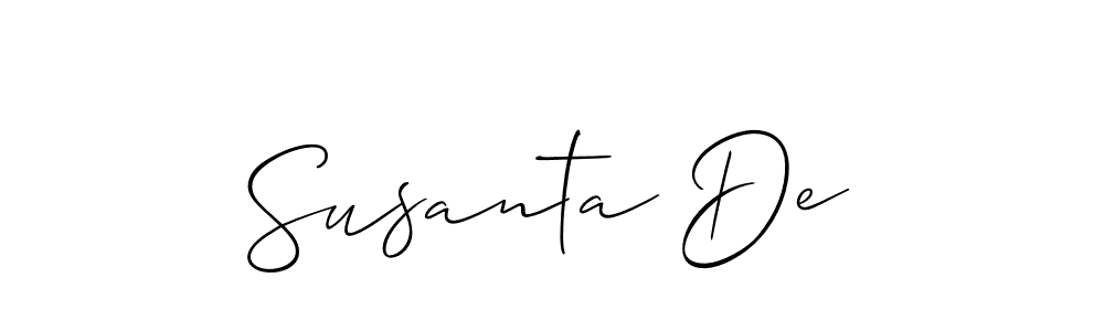 It looks lik you need a new signature style for name Susanta De. Design unique handwritten (Allison_Script) signature with our free signature maker in just a few clicks. Susanta De signature style 2 images and pictures png