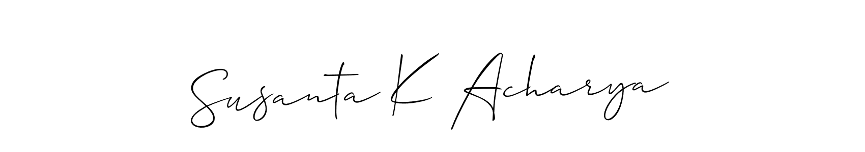 Create a beautiful signature design for name Susanta K Acharya. With this signature (Allison_Script) fonts, you can make a handwritten signature for free. Susanta K Acharya signature style 2 images and pictures png