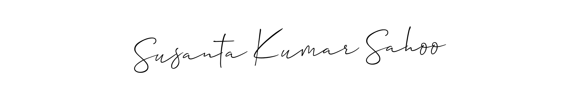 The best way (Allison_Script) to make a short signature is to pick only two or three words in your name. The name Susanta Kumar Sahoo include a total of six letters. For converting this name. Susanta Kumar Sahoo signature style 2 images and pictures png
