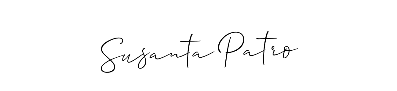 Allison_Script is a professional signature style that is perfect for those who want to add a touch of class to their signature. It is also a great choice for those who want to make their signature more unique. Get Susanta Patro name to fancy signature for free. Susanta Patro signature style 2 images and pictures png