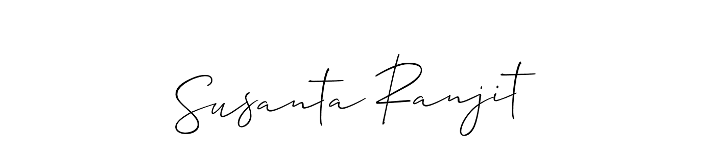 The best way (Allison_Script) to make a short signature is to pick only two or three words in your name. The name Susanta Ranjit include a total of six letters. For converting this name. Susanta Ranjit signature style 2 images and pictures png