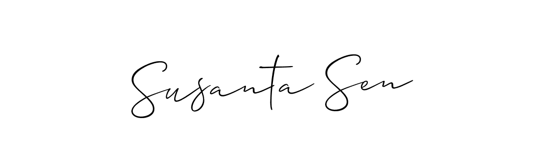 Create a beautiful signature design for name Susanta Sen. With this signature (Allison_Script) fonts, you can make a handwritten signature for free. Susanta Sen signature style 2 images and pictures png