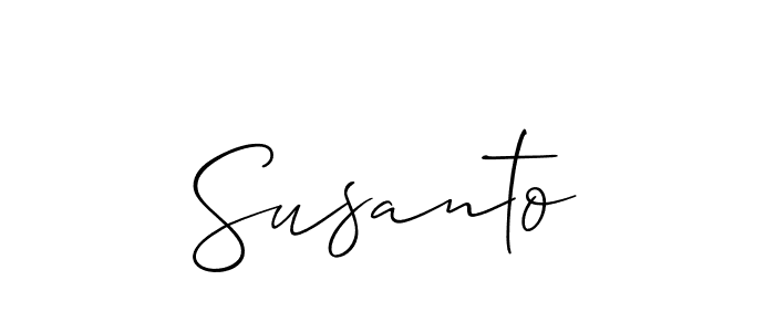 How to make Susanto name signature. Use Allison_Script style for creating short signs online. This is the latest handwritten sign. Susanto signature style 2 images and pictures png