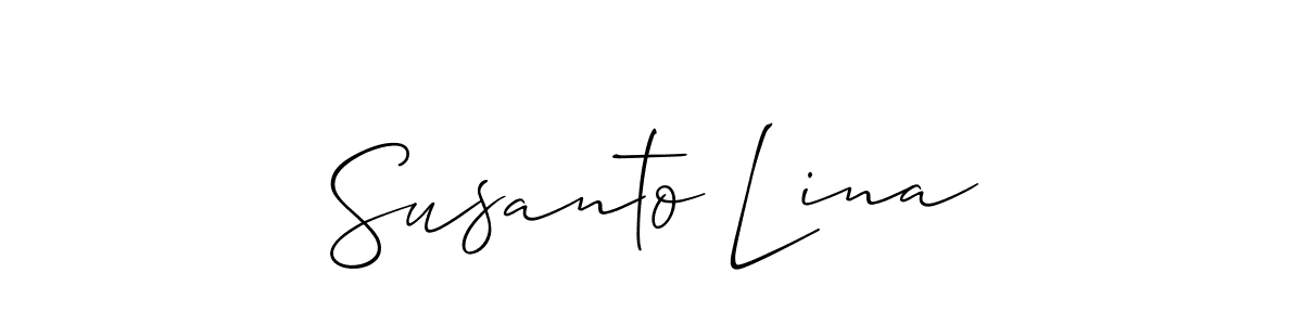 Also we have Susanto Lina name is the best signature style. Create professional handwritten signature collection using Allison_Script autograph style. Susanto Lina signature style 2 images and pictures png