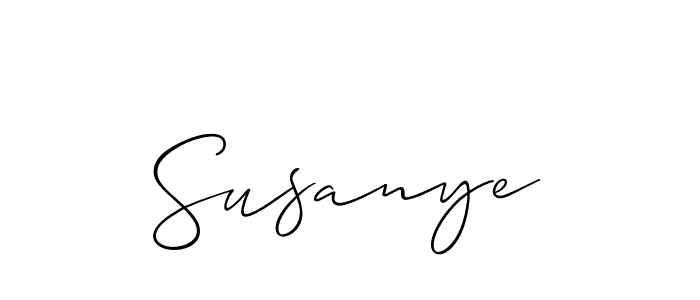Use a signature maker to create a handwritten signature online. With this signature software, you can design (Allison_Script) your own signature for name Susanye. Susanye signature style 2 images and pictures png
