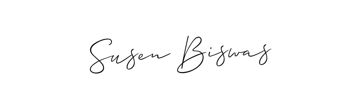 You should practise on your own different ways (Allison_Script) to write your name (Susen Biswas) in signature. don't let someone else do it for you. Susen Biswas signature style 2 images and pictures png