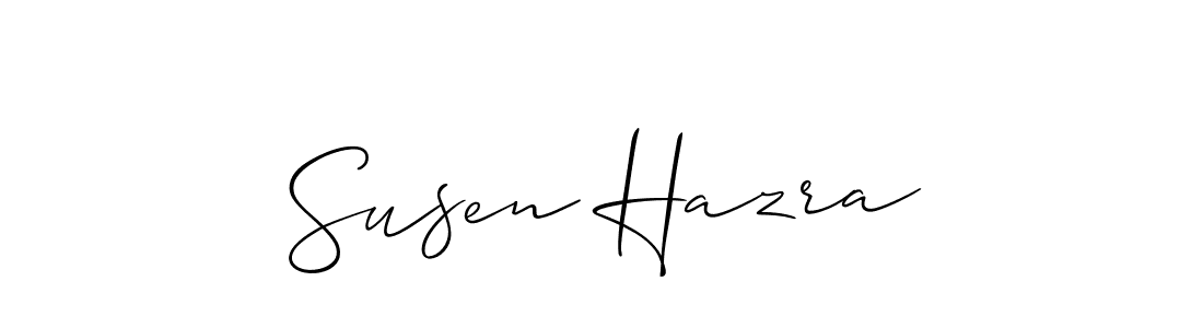 Make a beautiful signature design for name Susen Hazra. With this signature (Allison_Script) style, you can create a handwritten signature for free. Susen Hazra signature style 2 images and pictures png