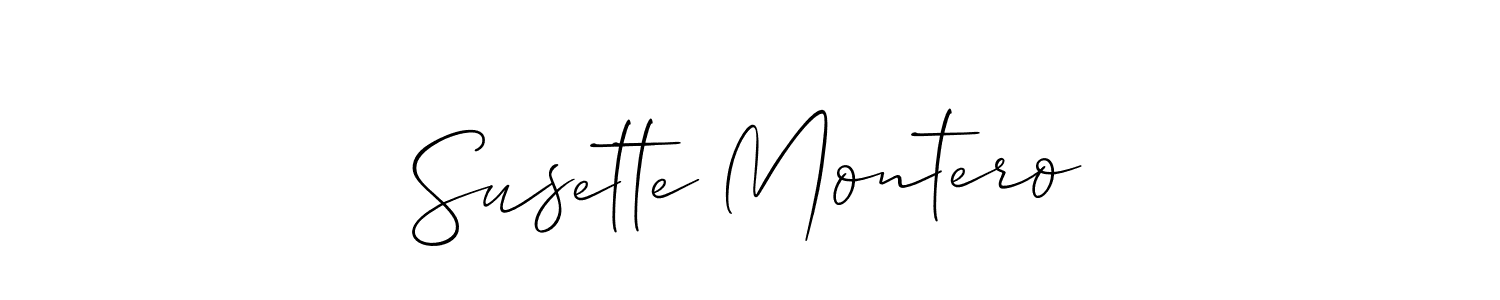 How to make Susette Montero signature? Allison_Script is a professional autograph style. Create handwritten signature for Susette Montero name. Susette Montero signature style 2 images and pictures png