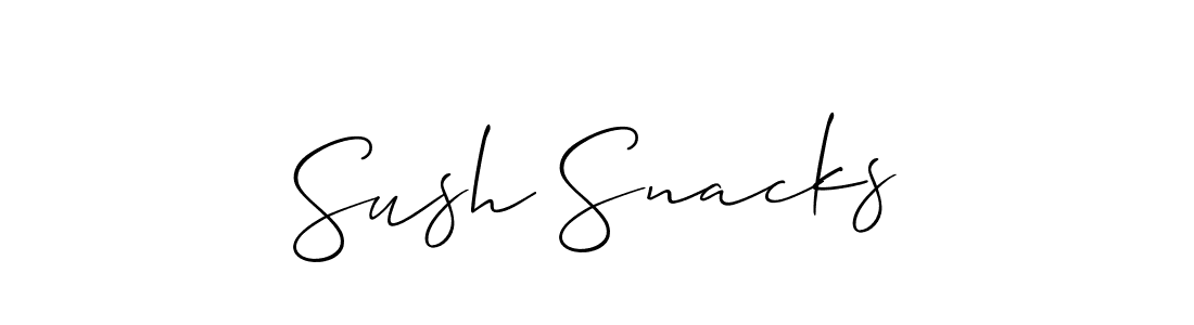 Make a beautiful signature design for name Sush Snacks. With this signature (Allison_Script) style, you can create a handwritten signature for free. Sush Snacks signature style 2 images and pictures png