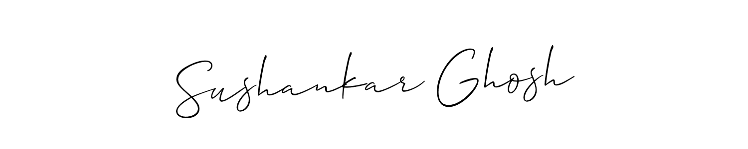 Allison_Script is a professional signature style that is perfect for those who want to add a touch of class to their signature. It is also a great choice for those who want to make their signature more unique. Get Sushankar Ghosh name to fancy signature for free. Sushankar Ghosh signature style 2 images and pictures png