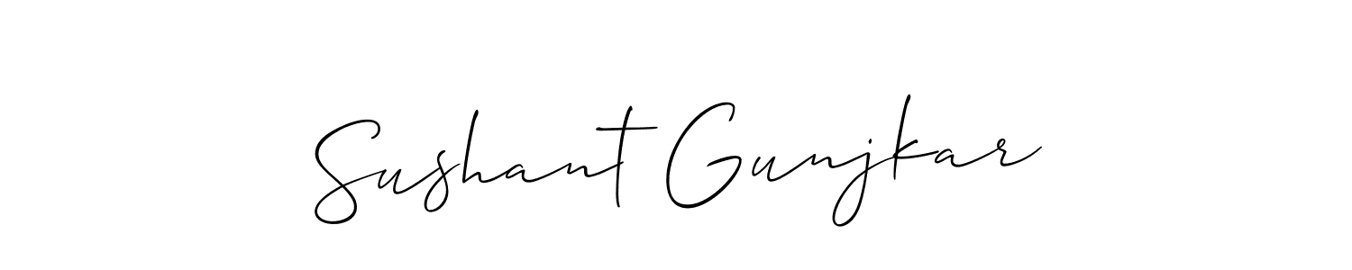 You should practise on your own different ways (Allison_Script) to write your name (Sushant Gunjkar) in signature. don't let someone else do it for you. Sushant Gunjkar signature style 2 images and pictures png