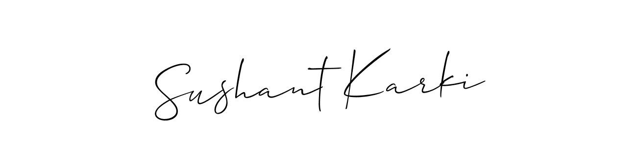 How to Draw Sushant Karki signature style? Allison_Script is a latest design signature styles for name Sushant Karki. Sushant Karki signature style 2 images and pictures png
