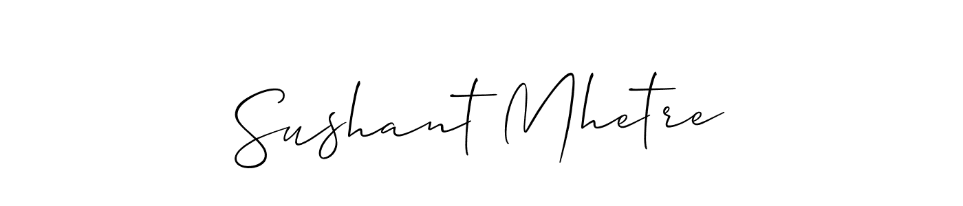 Also You can easily find your signature by using the search form. We will create Sushant Mhetre name handwritten signature images for you free of cost using Allison_Script sign style. Sushant Mhetre signature style 2 images and pictures png