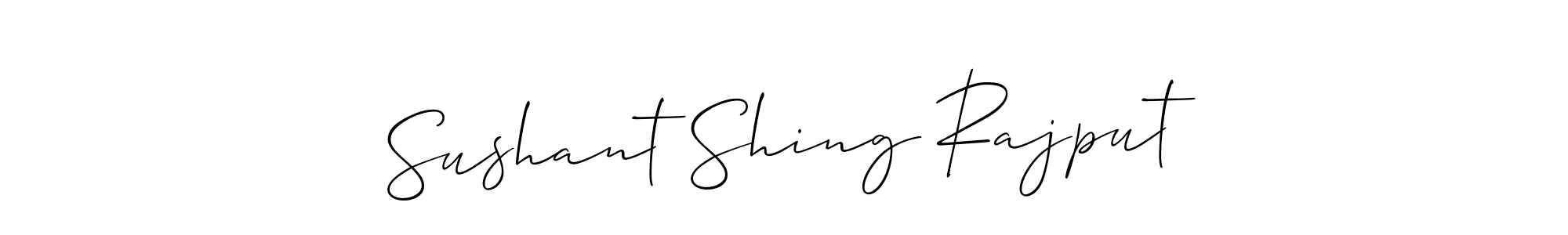 The best way (Allison_Script) to make a short signature is to pick only two or three words in your name. The name Sushant Shing Rajput include a total of six letters. For converting this name. Sushant Shing Rajput signature style 2 images and pictures png