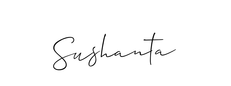 You should practise on your own different ways (Allison_Script) to write your name (Sushanta) in signature. don't let someone else do it for you. Sushanta signature style 2 images and pictures png