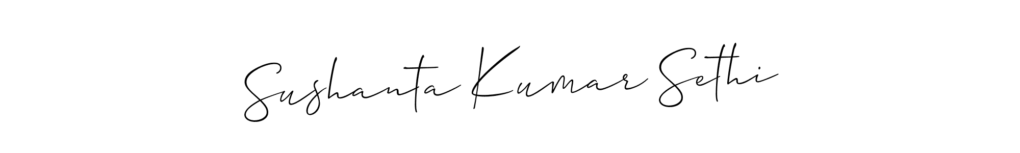 You should practise on your own different ways (Allison_Script) to write your name (Sushanta Kumar Sethi) in signature. don't let someone else do it for you. Sushanta Kumar Sethi signature style 2 images and pictures png