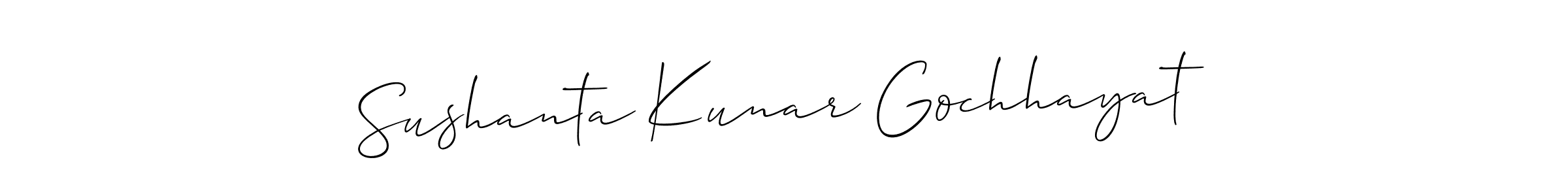 if you are searching for the best signature style for your name Sushanta Kunar Gochhayat. so please give up your signature search. here we have designed multiple signature styles  using Allison_Script. Sushanta Kunar Gochhayat signature style 2 images and pictures png