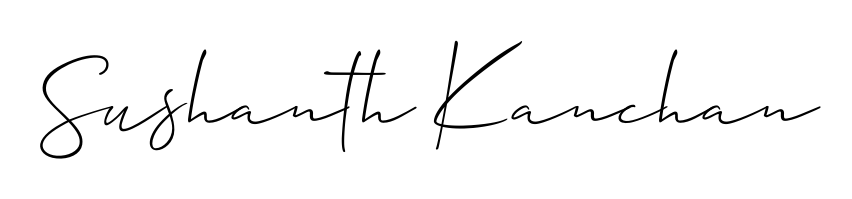 Style your name Sushanth Kanchan with confidence using Allison_Script signature design. Simple, elegant, and ready for immediate document use. Sushanth Kanchan signature style 2 images and pictures png