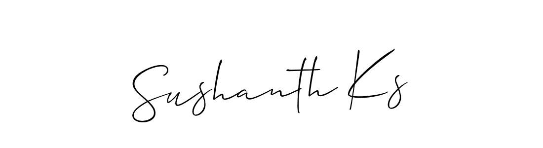 Make a beautiful signature design for name Sushanth Ks. With this signature (Allison_Script) style, you can create a handwritten signature for free. Sushanth Ks signature style 2 images and pictures png