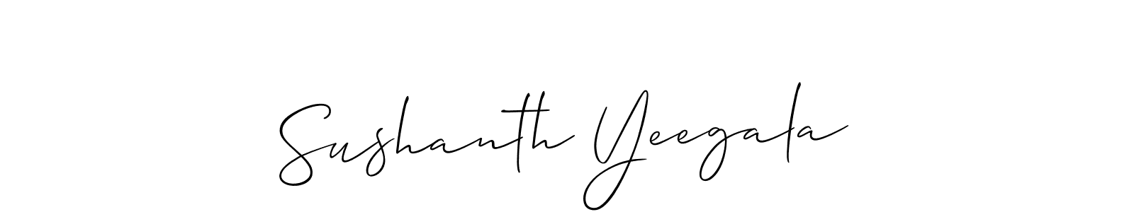 How to make Sushanth Yeegala signature? Allison_Script is a professional autograph style. Create handwritten signature for Sushanth Yeegala name. Sushanth Yeegala signature style 2 images and pictures png