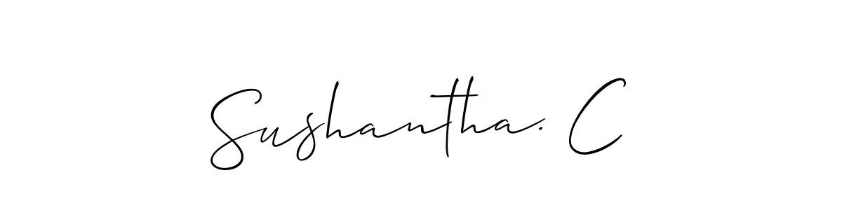 Make a beautiful signature design for name Sushantha. C. With this signature (Allison_Script) style, you can create a handwritten signature for free. Sushantha. C signature style 2 images and pictures png