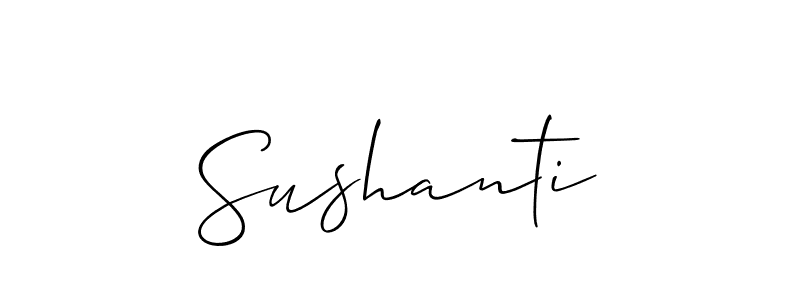 You should practise on your own different ways (Allison_Script) to write your name (Sushanti) in signature. don't let someone else do it for you. Sushanti signature style 2 images and pictures png
